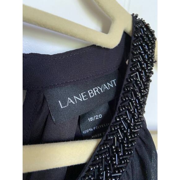 Lane Bryant Womens Top Size 18 20‎ Asymmetric Black Beaded Halter Neck NEW - Picture 3 of 3